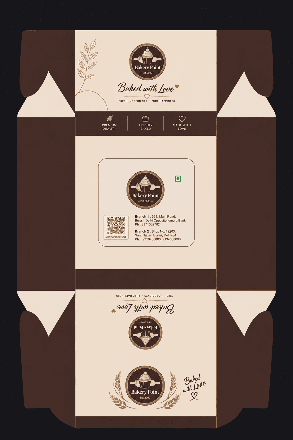 Custom die-cut packaging dieline layout - Global Packaging sample