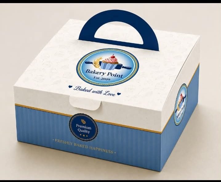 Custom die-cut handle box - festive packaging sample by Global Packaging