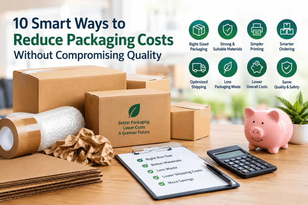 10 smart ways to reduce packaging costs using better box sizes, materials, printing, and shipping
